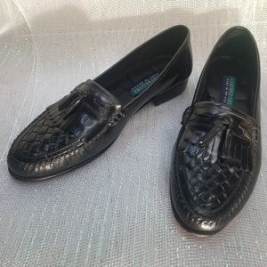Claybrooke black leather tassel loafers size 12 D